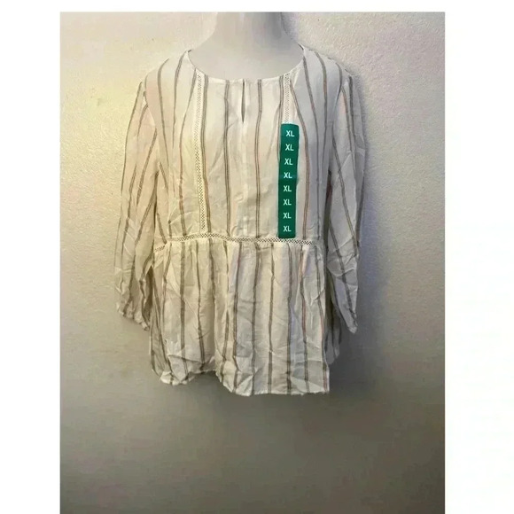 🆕Fever Long Sleeve Nudes Tones Tunic Top XL🆕 - Picture 3 of 11